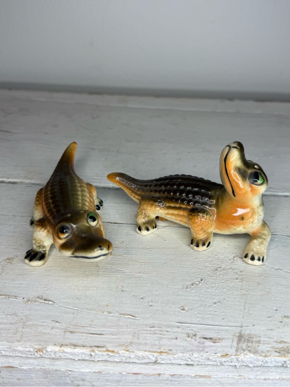 VTG Salt and Pepper Shakers Shaker Alligator Crocodile Animal Reptile Japan